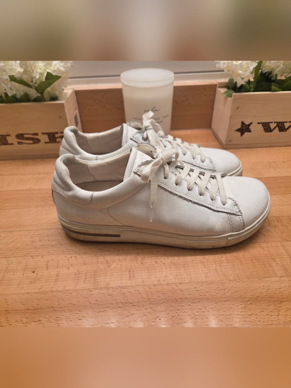 BIRKENSTOCK Women’s Bend Low Top Leather Sneakers White 41 EU